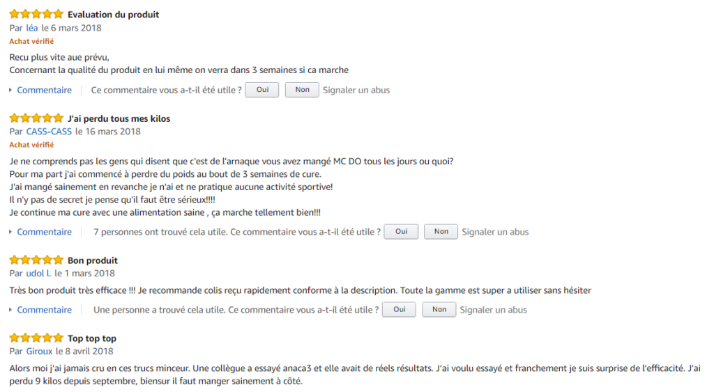 commentaires Amazon Anaca3